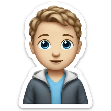 little white infant with brown hair blue eyes sticker