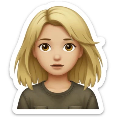 grunge girl with dirty blonde hair sticker