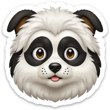 dog white with black face sticker