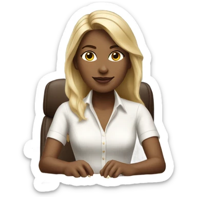 White Ralph lauren women working at desk sticker