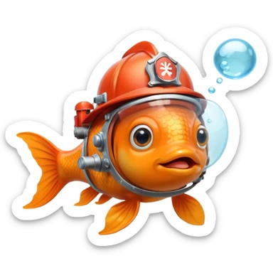Firefighter goldfish sticker