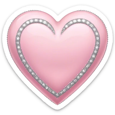Baby pink heart with sparkles sticker