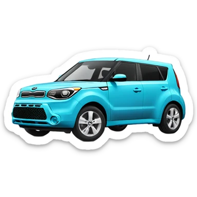 sky blue kia soul car sticker