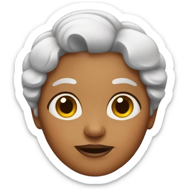 Brown granny with bun + meh  sticker