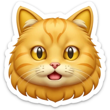 yellow cat (looks like this 😸😺🐱) crying loudly (like this 😭) sticker