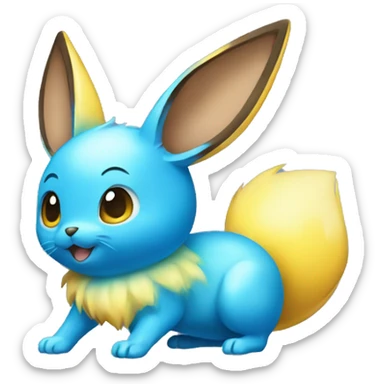 Shiny Colorful Yellow Blue Electric Mouse Eevee sticker