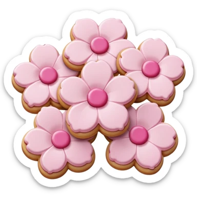 Cherry blossom shaped cookies sticker