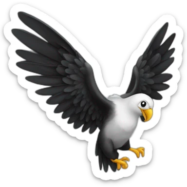 A left black wing spread sticker