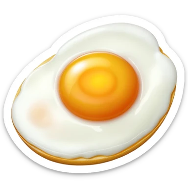 1 fried egg with 45 degree angle on red background color #C4151C without plate or anything under the egg sticker