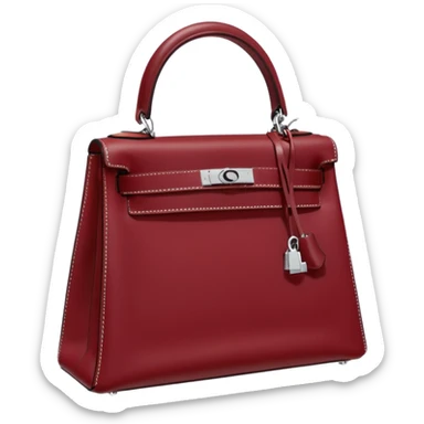 hermes kelly bag dark red silver hardware sticker
