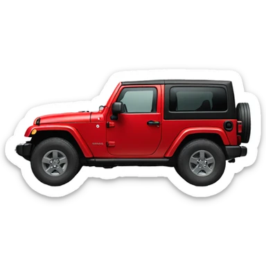 Red jeep wrangler  sticker