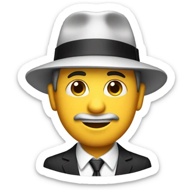 Un hombre con una gorra camisa negra y corbata  sticker