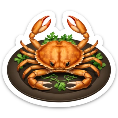 Plate of cooked soft shell crab  sticker