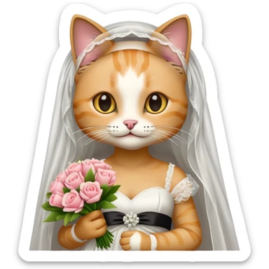 cat bride  sticker
