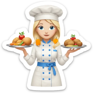 Full body 
Sexy Long Blonde hair blue eyed female chef sticker