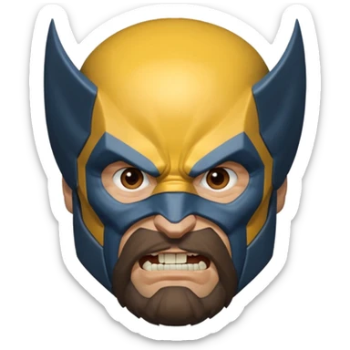 wolverine marvel superhero full mask headshot sticker