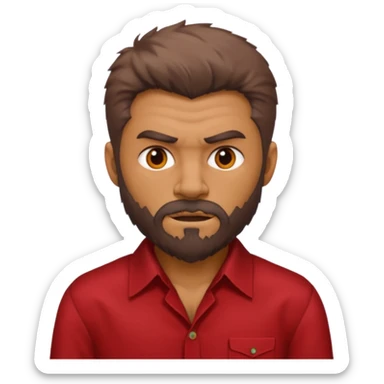 The Wolfman with red dress shirt, brown fur sticker