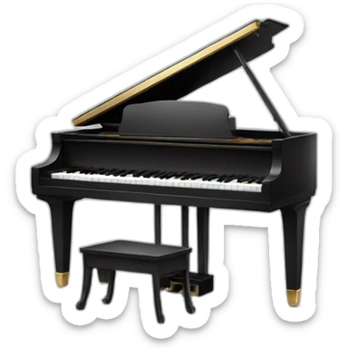 cat play piano sticker