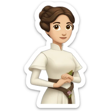 princesa leia levantando el brazo para decir adiós sticker