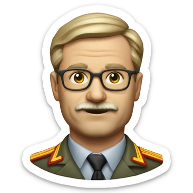 soviet engineer diplomat full scale photoealistic serious sticker