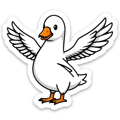 goose with wings spread out in t position sticker
