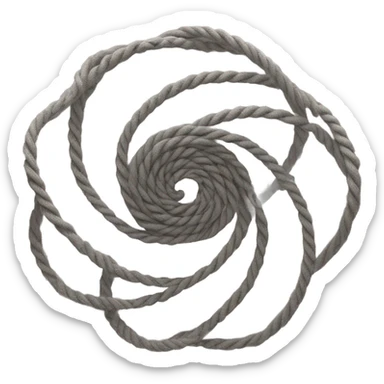spinning rope, black, spiral sticker