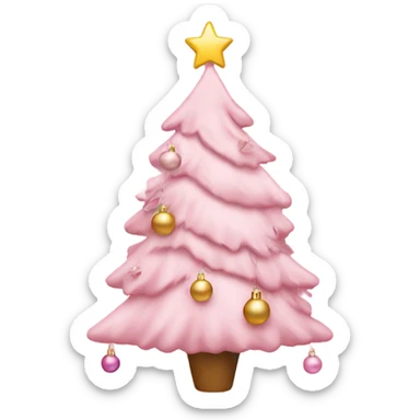 Light pink Christmas tree with ornaments  sticker