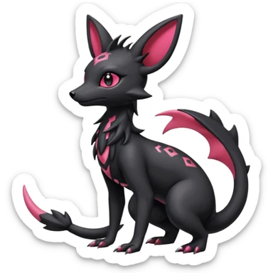Shiny Dark Edgy Gothic Gloomy Futuristic Salandit-Umbreon-Shaymin-Delcatty-Hybrid (Full body) sticker