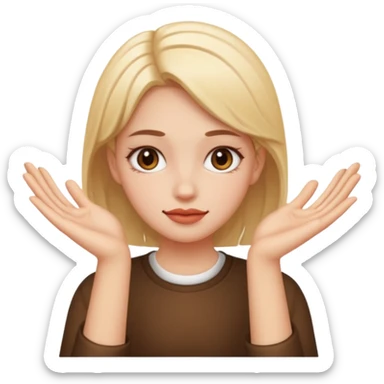 girl with a 🥹 face and 🙏 hands sticker