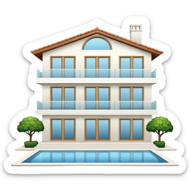 white 3 floor luxurious villa sticker