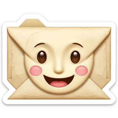 sealed envelope with a winking face representing gossip sticker