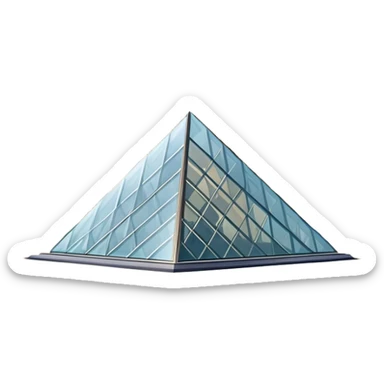 Cinematic Realistic Louvre Museum Landmark Emoji, depicted with the historic museum facade and glass pyramid rendered with lifelike detail and elegant, ambient lighting. sticker