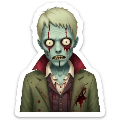 parisian zombie man sticker
