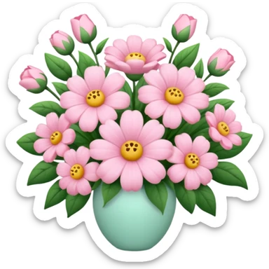 pastel pink flowers bouquet huge sticker