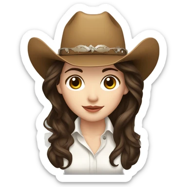 cowgirl, brunette hair, pale skin, line dancing sticker