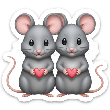 This is perfect but can you make the mice grey mice and blushing instead or kissing each other sticker