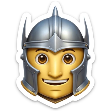 Clash of Clans aesthetic Comical Knight Portrait Emoji, Head tilted dramatically with an exaggerated, fun expression and wide, comically expressive eyes behind a quirky open helm, featuring a sturdy, cartoonish armored build with playful detailing and natural skin tone, Simplified yet hilariously expressive features, highly detailed, glowing with a slightly sassy metallic glow, high shine, dramatic yet playful, stylized with an air of cheeky medieval mischief, soft glowing outline, capturing the essence of a meme-worthy knight who brings lighthearted fun to epic battles! sticker