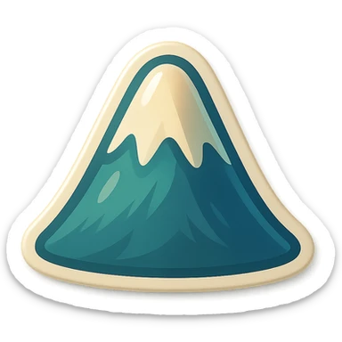 cartoon style sticker, single mountain symbol, simple and clear, no text sticker