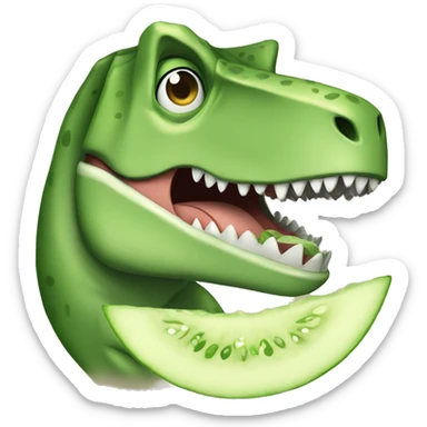T-Rex relaxing with sliced cucumbers over its eyes sticker