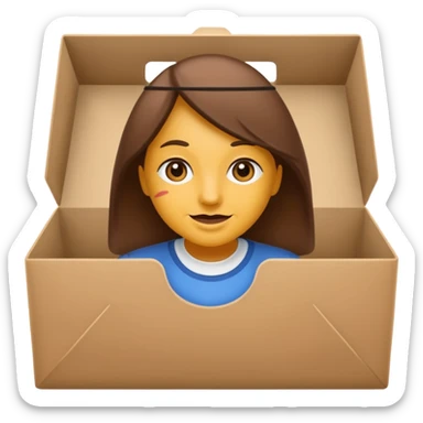 ein brauner karton aus dem frauenbinden rausschauen mit der beschriftung "musterset" sticker