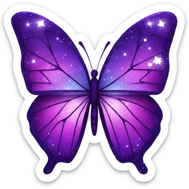 Purple-Shiny-Gem-Crystal-Glitter-Nebula-Gradient-Sparkle-Stars-Glossy-Butterfly sticker