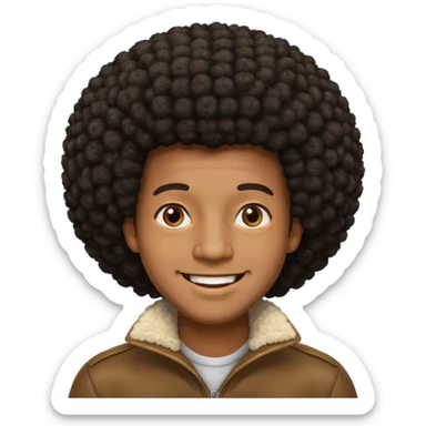 Black man afro sticker