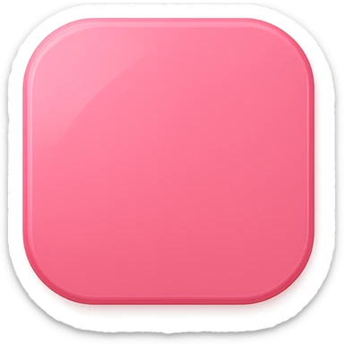 modern pink app icon, minimal and glossy sticker