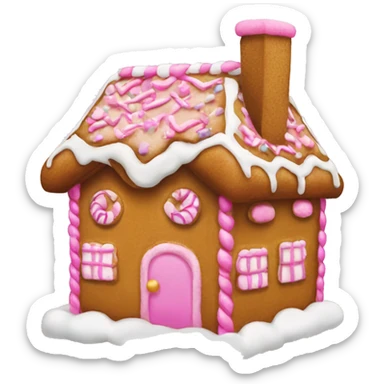 Gingerbread house with a pink bow  sticker