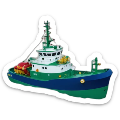 offshore tug boat ahts decorated for Christmas  sticker
