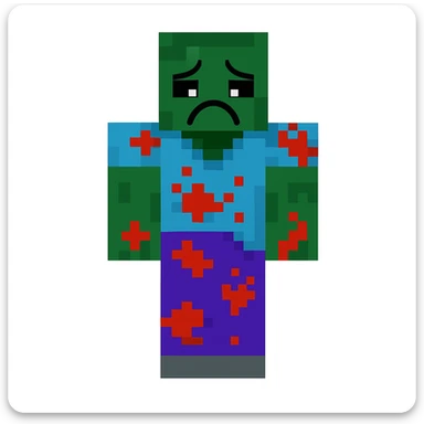 Edit the character in the reference image to have a sad expression while keeping the original style, outfit, and colors exactly as in the reference image. sticker