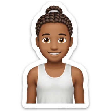 Je veut un garçon qui a des  tresse mi long c un renoi il porte un débardeur blanch sticker