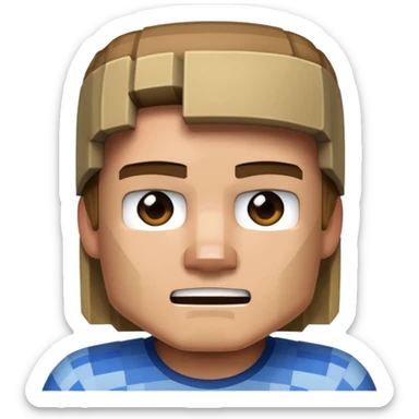 A minecraft character Steve which is doing mean 67 sticker