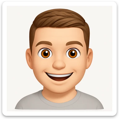 Based on these photos, make an emoji with facial features preserved sticker