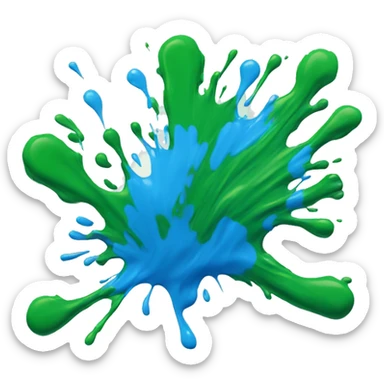 green or blue paint splash sticker